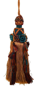 Large Decorative Tassel Doorknob Dresser Furniture Glossy Gold Green Red 16X2.5"