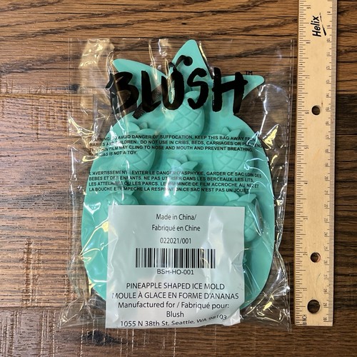 Blush Flessibile Silicone Teal Ananas Vassoio Cubetti di Ghiaccio Stampo Nuovo con scatola Teal FFF - Foto 2 di 3