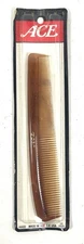 VTG Ace 7” Hard Rubber Comb All Purpose AA032 Tortoise Shell • USA • NEW