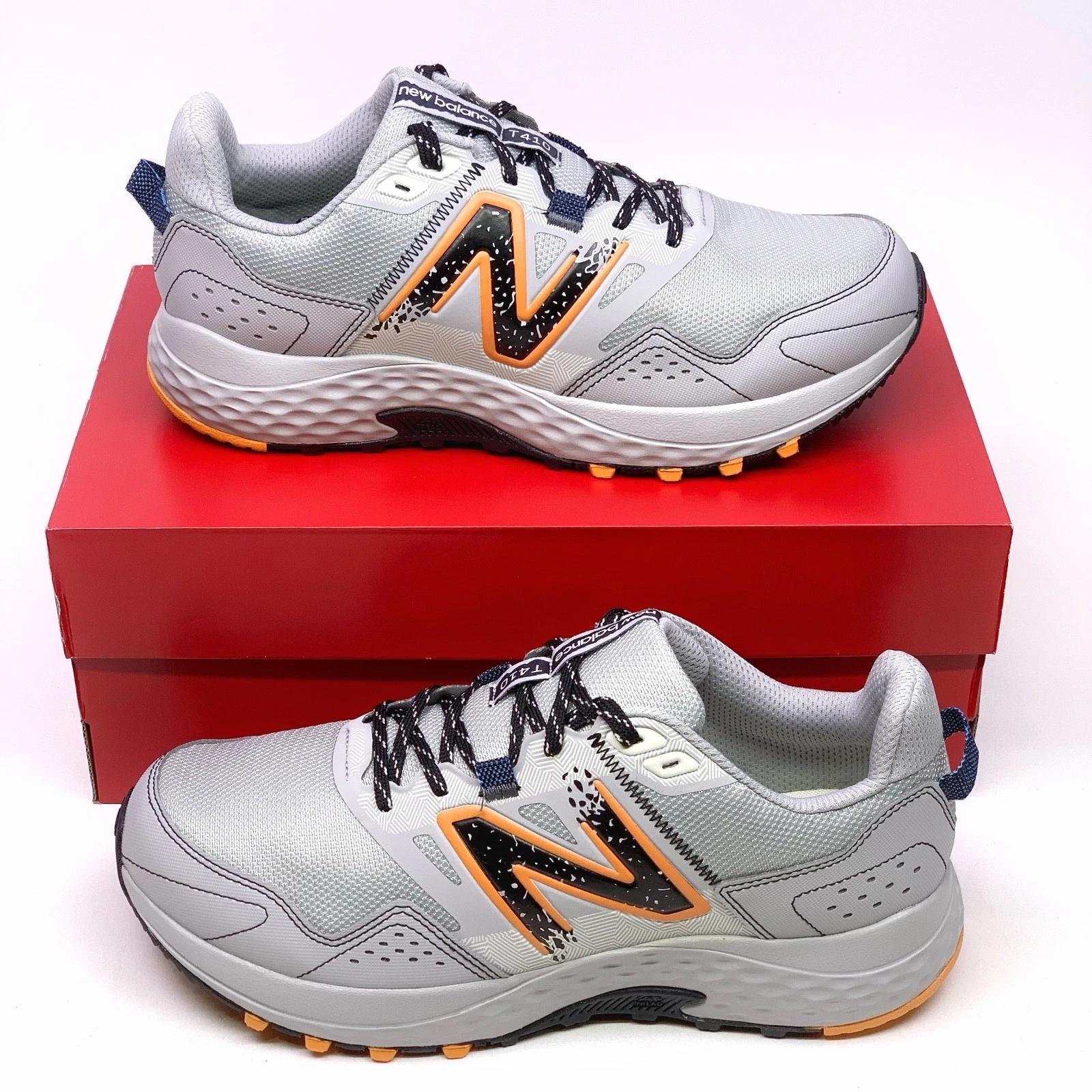 New Balance 410V8 Men’s Sizes Trail Running Shoes 4E XWide Grey Orange MT410CA8