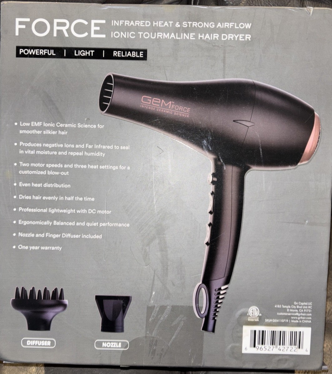 GEM Force Ionic Tourmaline Hair Dryer