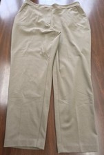 Nine West Women's Crop Pull On Pants Tan Stretch Career Office Casual Size Large