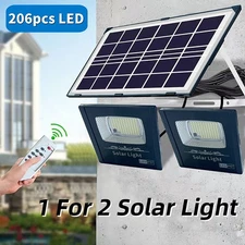 1-4X Double Head Solar LED Pendant Light Garage Shop Lamp Shed Barn Gazebo Yard