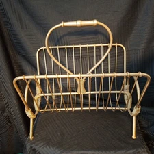 Mid Century Modern Vintage Brass Magazine Rack