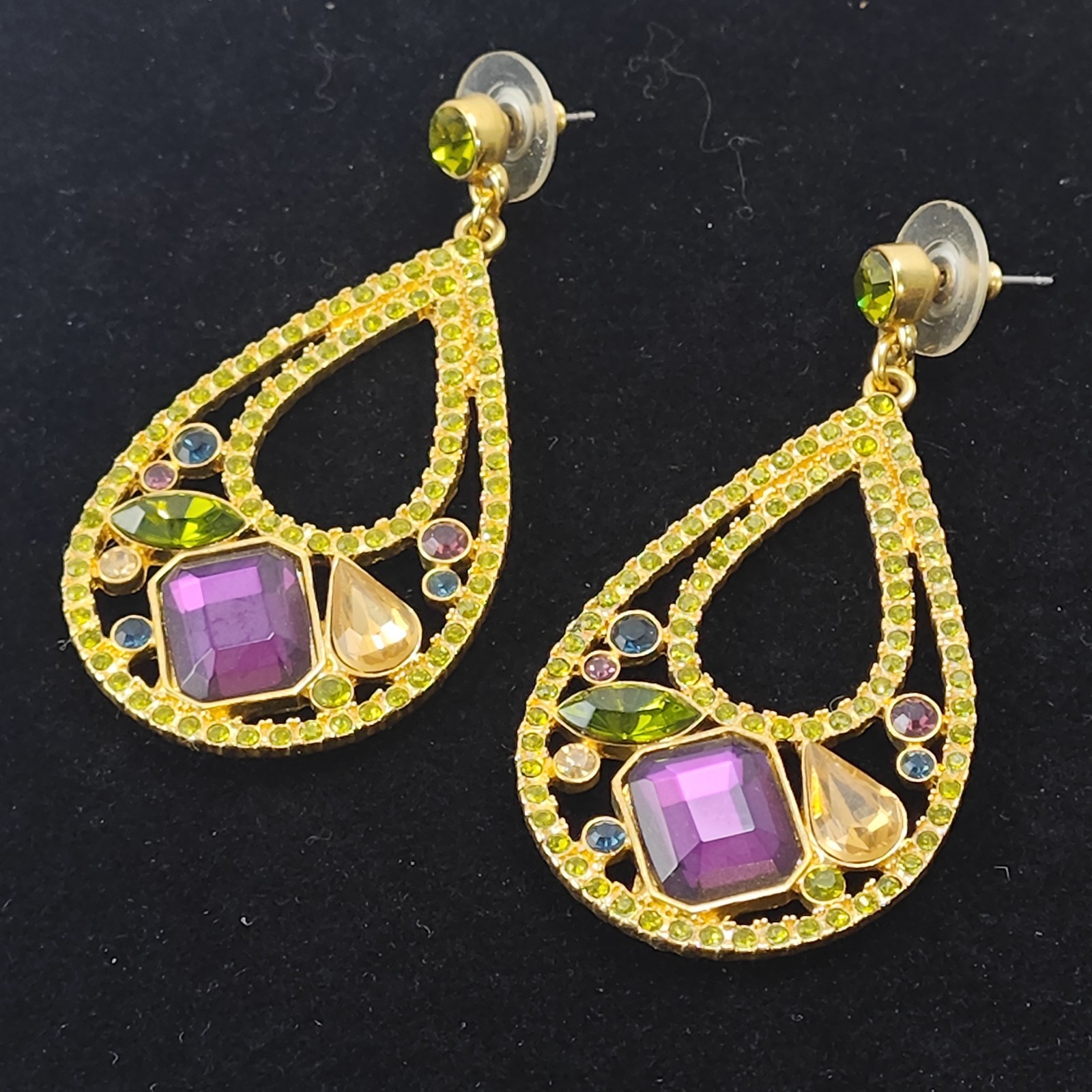 Roberta Chiarella Multi Gemstone Teardrop Dangle … - image 1