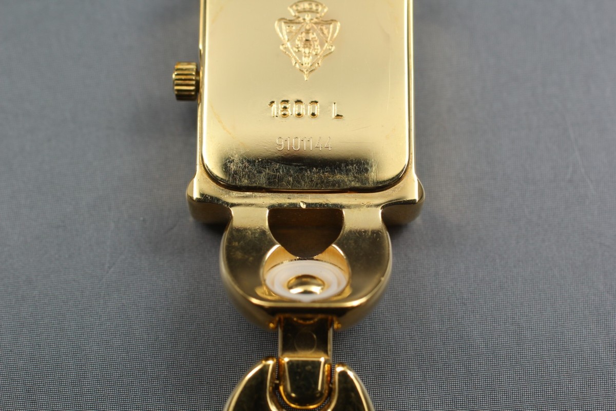 NEAR MINT w/Box] GUCCI 1800L Change Belt Gold White Dial Quartz