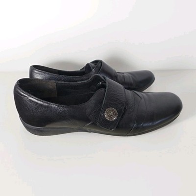 Munro M740581 Women s Black Leather Slip On Monk Strap Loafers Shoes Size 10