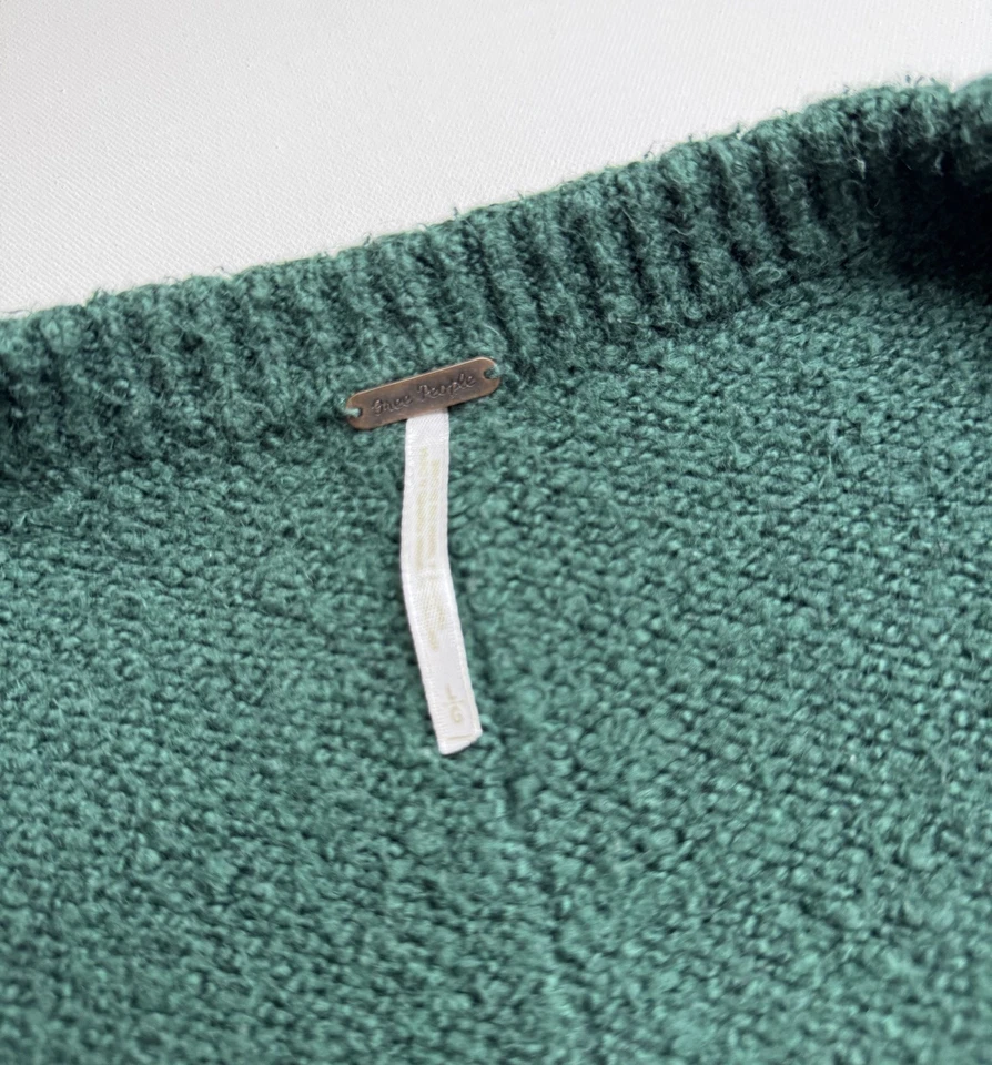 Free People Retro 90s Brookside Slouchy Tunic Sweater Pine Forest Green Large - Image 3 of 4