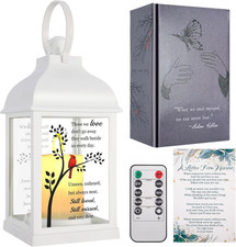 Memorial Lantern with Card - Sympathy Gift for Loss of Mom/Dad/Loved One, Bereav