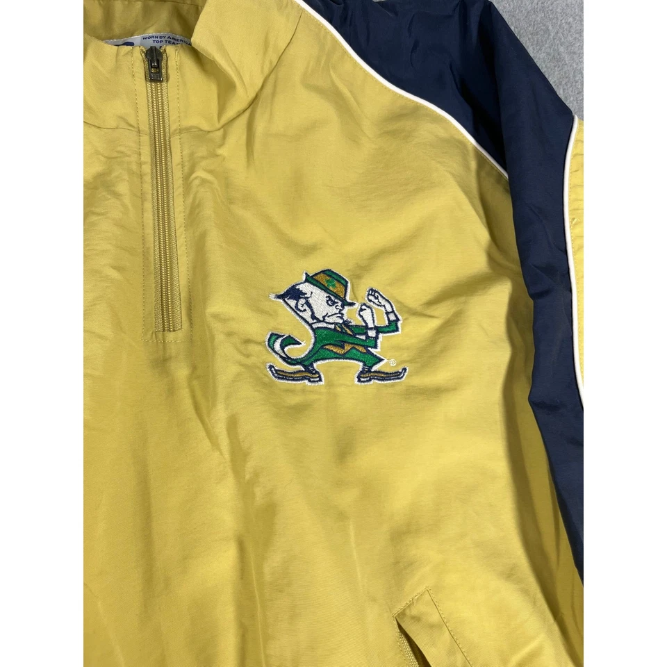 Vintage Notre Dame Fighting Irish NCAA 1/4 Zip Men’s LargePullover Yellow Jacket - Image 3 of 4