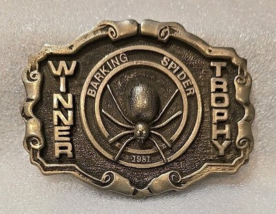 Vintage 1981 BARKING SPIDER OFF-ROAD WINNER TROPHY BELT BUCKLE