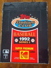 1992 ~Topps Stadium Club Baseball Cards Series 2 Wax Box 36 Factory Sealed Packs