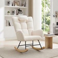 Schaukelstuhl Glider Stillstuhl Baby Hohe R&uuml;ckenlehne 100kg Wohnzimmer