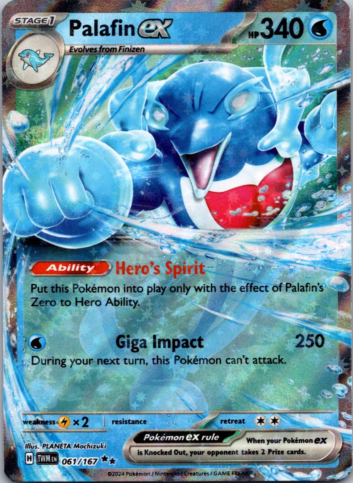 Palafin EX 061/167 NM Pokemon Card TCG