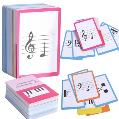 104 Piano Music Flash Cards - Basic Music Symbols,Staff Notation, Pitch/Sylla...