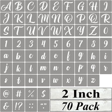 2 Inch Alphabet Letter Stencils for Painting - 70 Pack Letter and Number Stencil