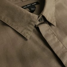 HELMUT LANG Sz S Cashmere Wool Sport Shirt Brown