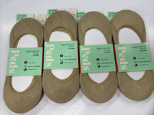 4 3-Packs Peds Women's Super Low Cut Lightweight Liner Socks Nude Size E 8-12