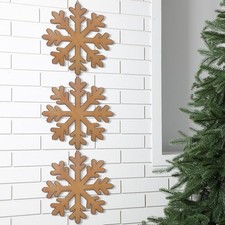 3 Pack Large Wooden Snowflake Sign 11.8 Inch Christmas Wall Decor Rustic