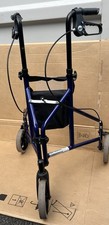 Drive 3-Wheel Tri Walker Rollator Adjustable Foldable Handbrakes  Blue, no bag