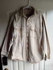 Carhartt Rugged Outdoor Vintage Canvas Acid Wash Chore Shirt Mens XL USA Made