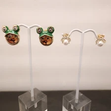 Betsey Johnson earrings lot 1 pair Costume Critters lion frogs 1 pair mini bees