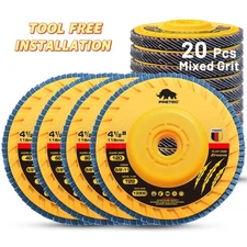 20x Flap Disc 4.5" 4-1/2 40 60 80 120 Grit Angle Grinder Sanding Grinding Wheels