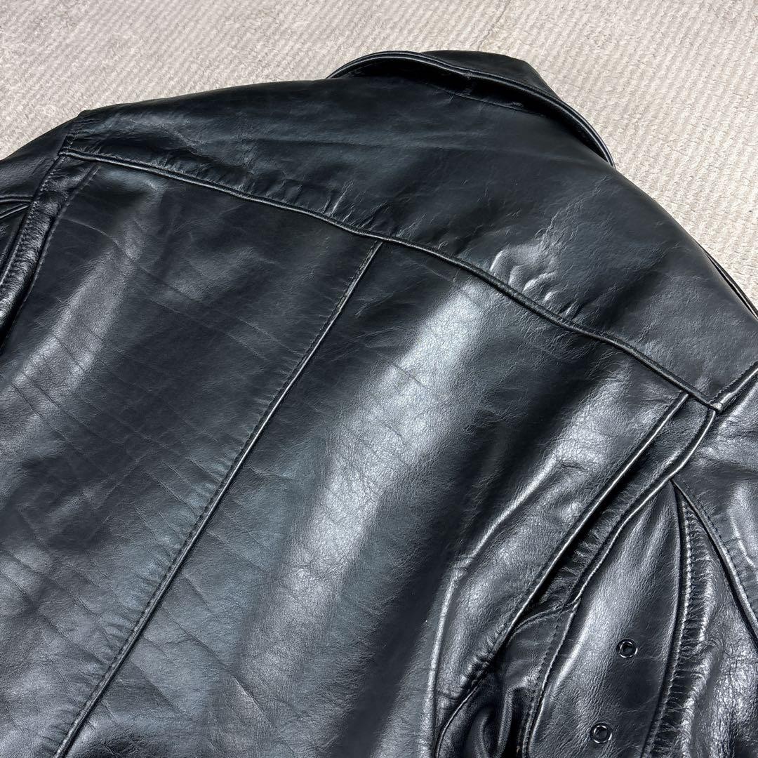 Schott Rare 42 Leather Police Jacket 602 Black Mens Military Style image 6