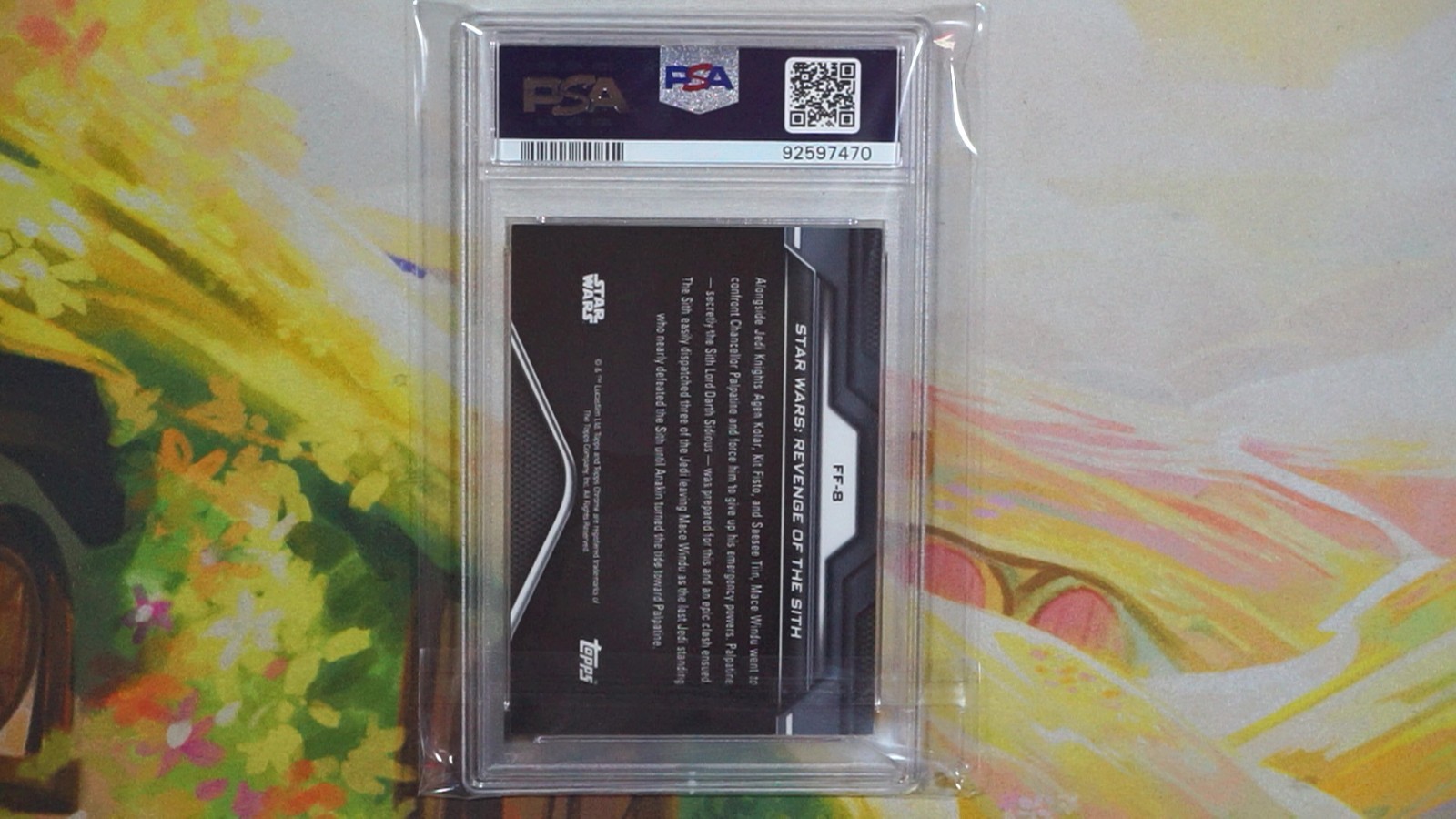 2023 Topps Chrome Black Star Wars #FF-8 Mace Windu vs Palpatine SUPER 1/1 PSA 9 view 4