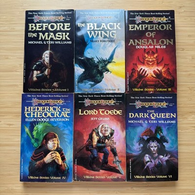 LOT Dragonlance Villains Series 1-6 Complete Set TSR PB Ansalon Dark Queen