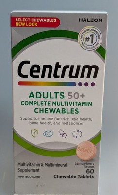 Centrum WOMEN/MEN 50+ Multivitamin 60 Chewable Tablets, New Look, Exp:2026/12