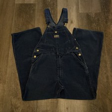 Vintage 1970s Oshkosh Union Made Sanforized Corduroy Vestbak Overalls 26x28 in 