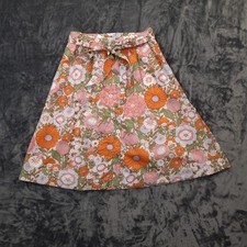 NWT Talbots Petite Small Skirt Floral Belted ALine Mod Style Retro Garden Print