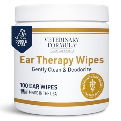 Veterinary Formula Clinical Care Ear Therapy Wipes, 100ct   Cat and Dog Ear
