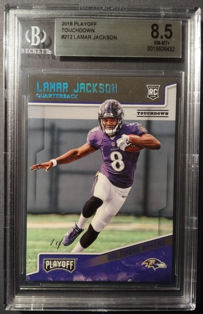 2018 Panini Playoff Lamar Jackson 212 Rookie Touchdown 1/1 RC