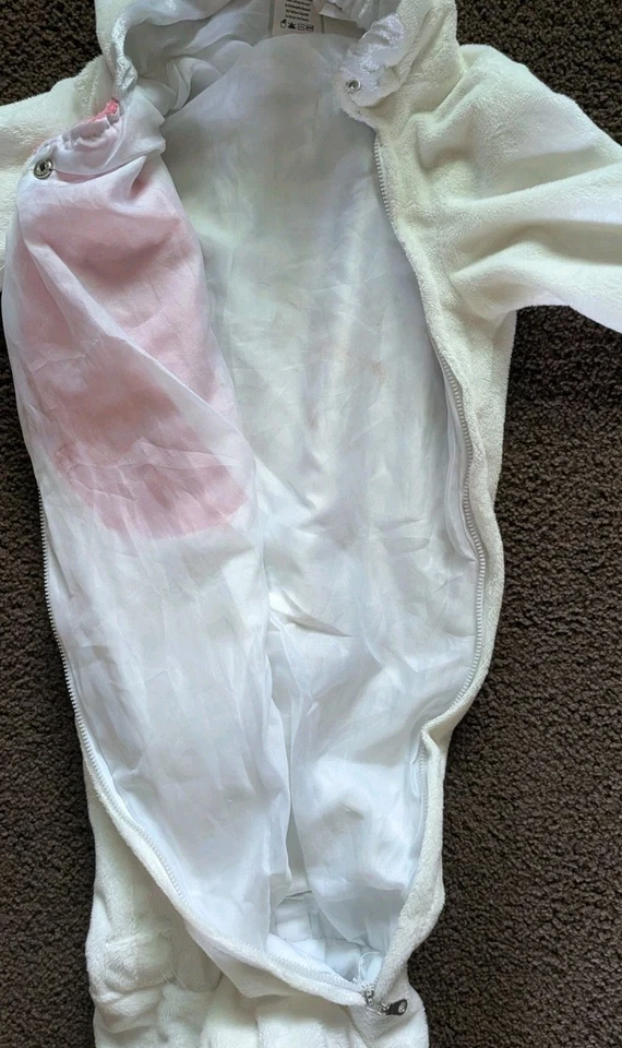 NUEVO Adorable Disfraz de Conejo de Peluche Blanco Infantil Infantil 18-24 Meses  Foto 3 de 4