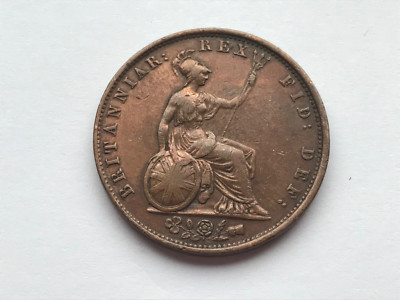 William IV Half Penny 1837 Copper 9.45 g   28 mm KM# 706