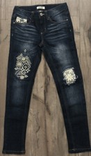 Mudd Girls Skinny Jeans Size 10 Embroidered Accents Stretch See Description