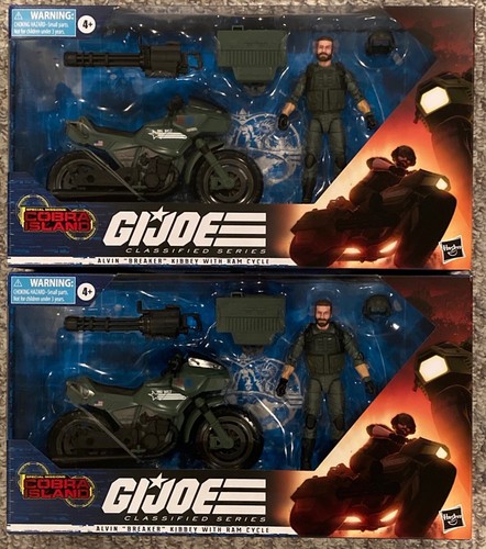 (2) Hasbro G.I. Joe Classified Alvin Breaker Kibbey W RAM Cycle New Sealed