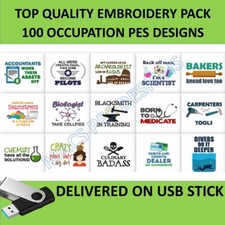 Occupation quotes PES JEF DST 100 designs on usb Machine Embroidery file brother