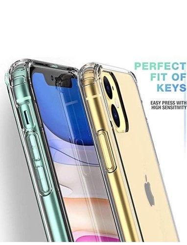Mkeke compatibile per custodia iPhone 11, paraurti ammortizzatori trasparenti - Foto 6 di 8