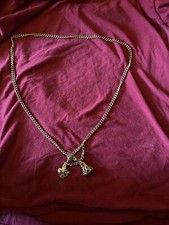 Mid Century Gold Metal Chain Belt With End Charms