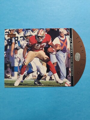 J.J. STOKES 1996 UPPER DECK TEAM TRIO FOOTBALL CARD # TT14 F0447