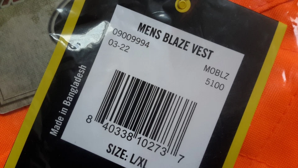 Mossy Oak Blaze Orange Men’s Vest Size L/XL Hunting Safety Hiking NWT - Image 2 of 4