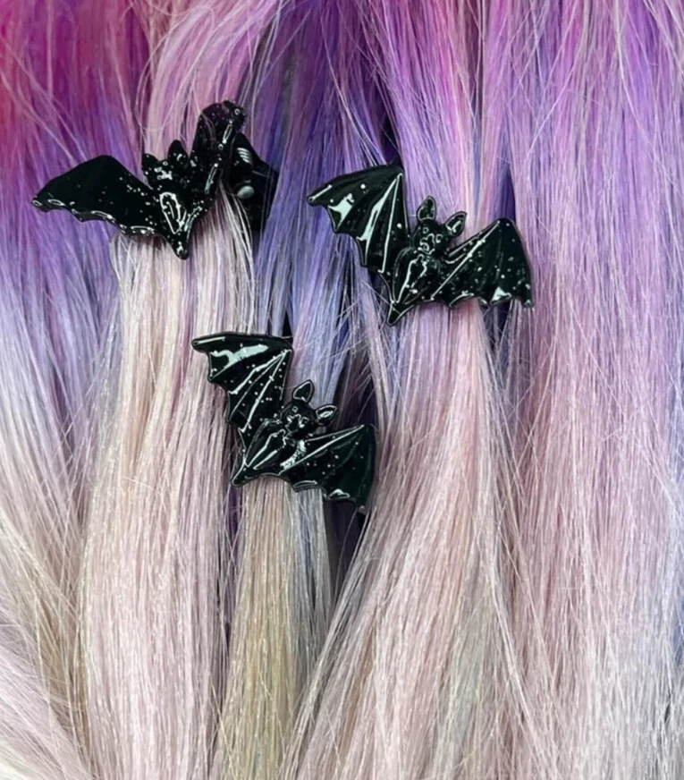 Garras de pelo Killstar Wing It murciélagos brillo gótico grunge glamour espeluznante KSRA004522 Foto 3 de 3