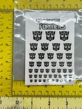 Black Autobot Transformers Repro Stickers Sheet Labels Sigils Symbols Decals