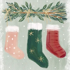 Boston International - Gilded Greenery Stockings Cocktail Napkins - C057400