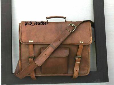 Bag Genuine Vintage Leather Messenger Shoulder Spacious Briefcase multipurpose