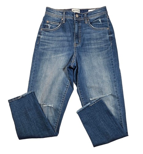 Jean Femme Wild Fable Taille 18 Bleu Déchiré - Coupe Droite, Taille Haute, Cheville - NEUF