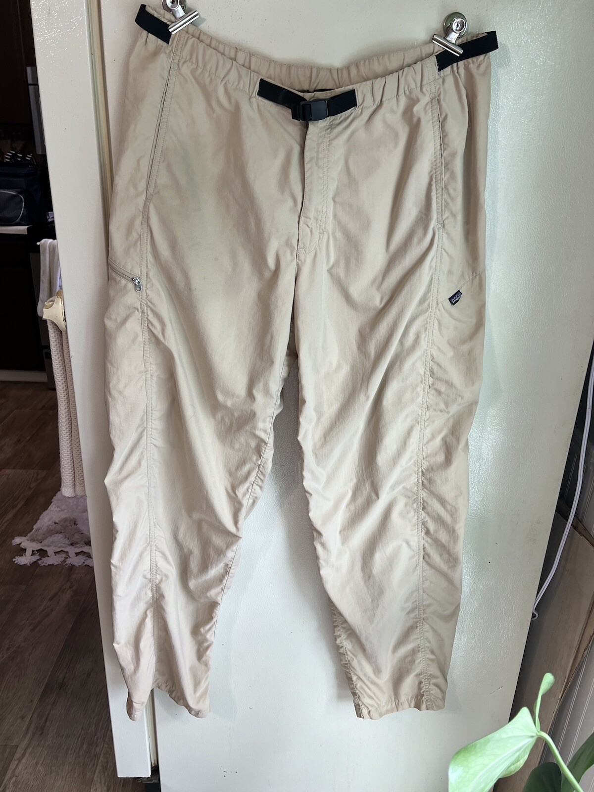 Pantalones de nailon caqui Patagonia GI 11 para hombre cintura con cinturón senderismo talla grande tostado